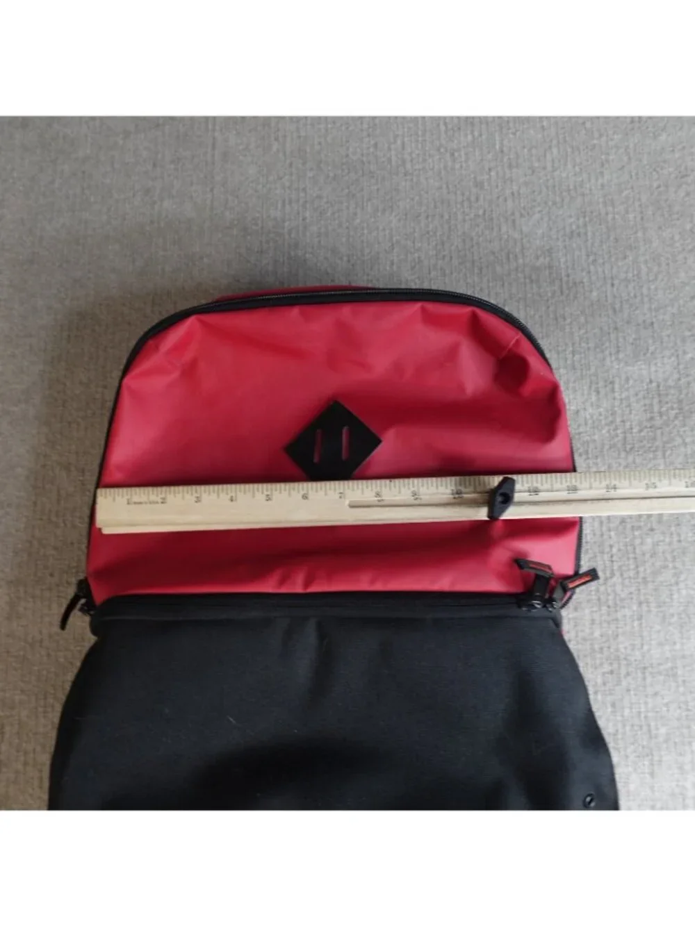 Shrine Backpack Black Red Solid Sneaker Compartment Travel